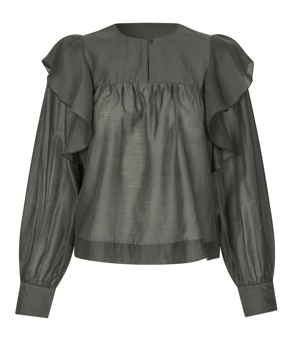 Dream Ruffle bluse - Wren